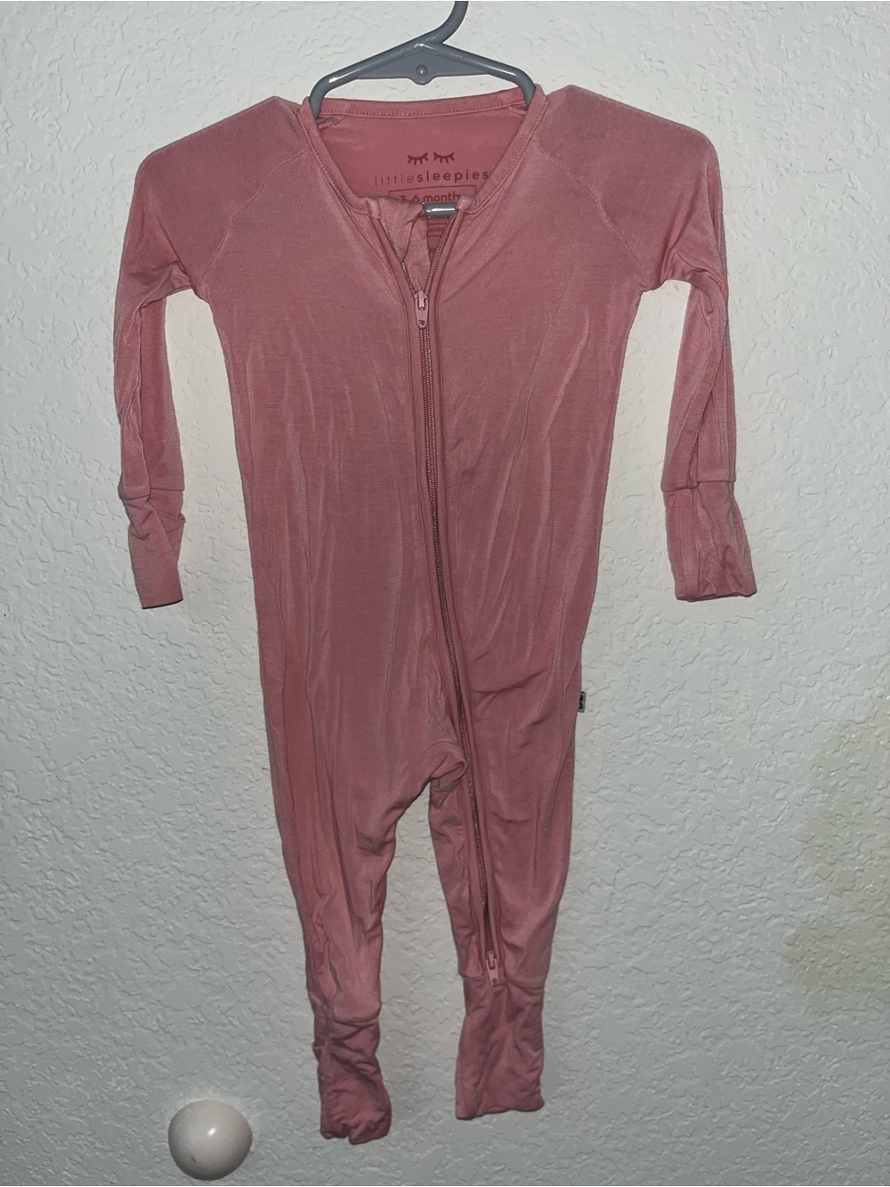 Little Sleepies pink zippered footie pajamas